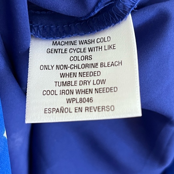 I.N.C | Blue multi summer flowy sleeveless floral polyester midi dress s… - Picture 10 of 11